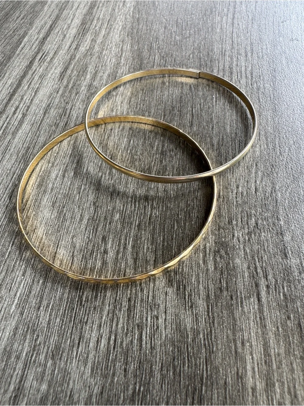 Vintage Metal Bangles Gold Tone